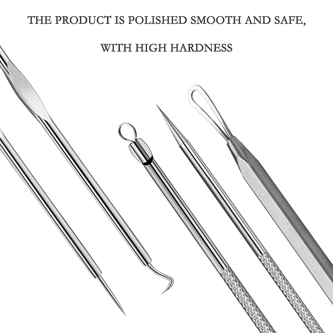 Set 6 pensete pentru extractie puncte negre, comedoane, acnee, ustensile cosmetice din inox, metalic, Neo™ Premium®