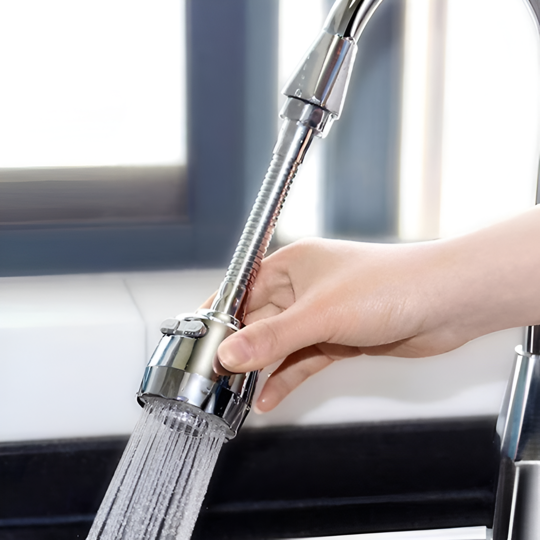 Aerator Neo™, Prelungitor, Rotire 360, 2 Moduri de Pulverizare, 18.5 CM, Argintiu