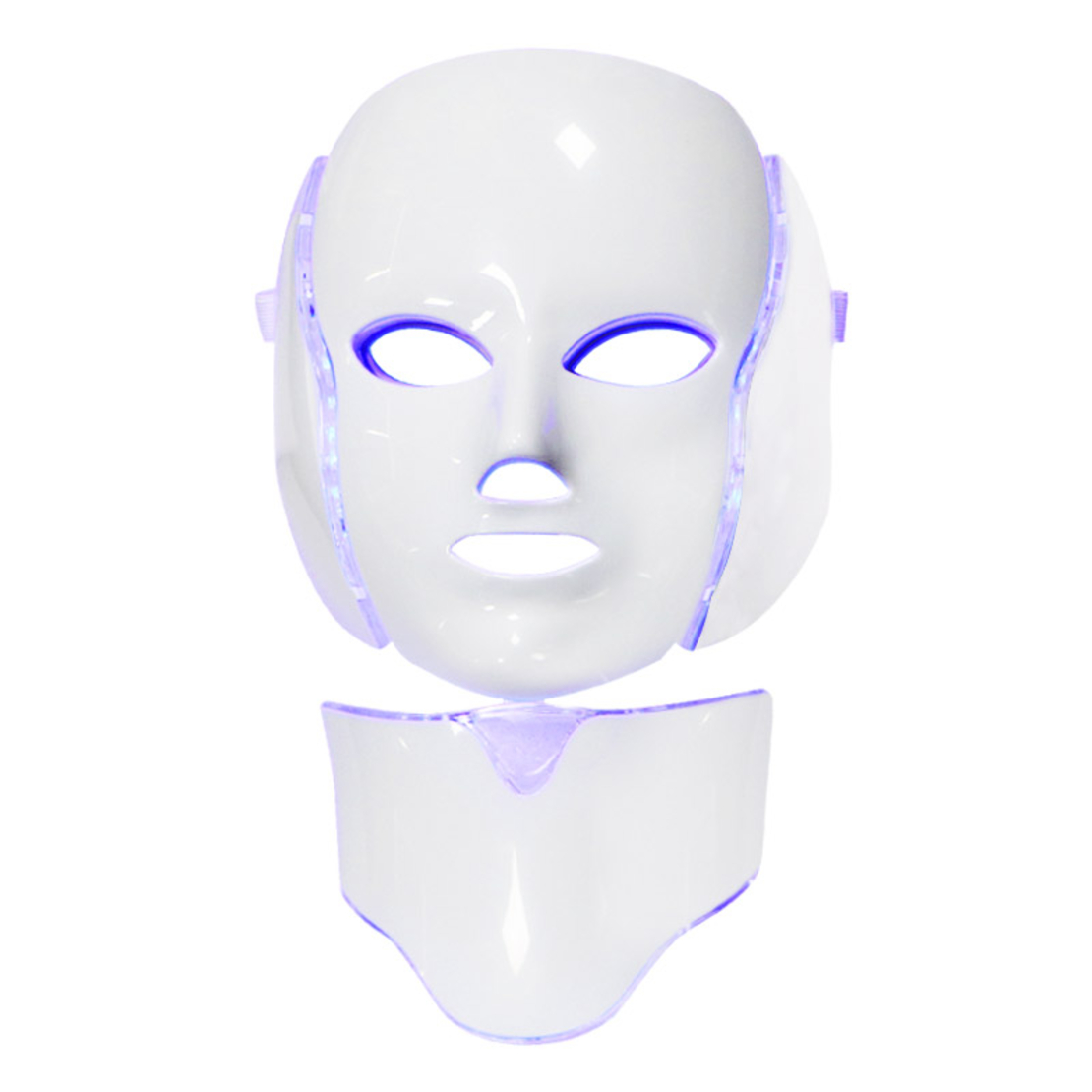Masca LED Cosmetica Tratament Fotoni Fata si Gat, Neo™ Beauty, Anti-imbatranire, Anti-Acnee, Functie de Lifting, 7 Culori LED, Tratament non invaziv, Alba