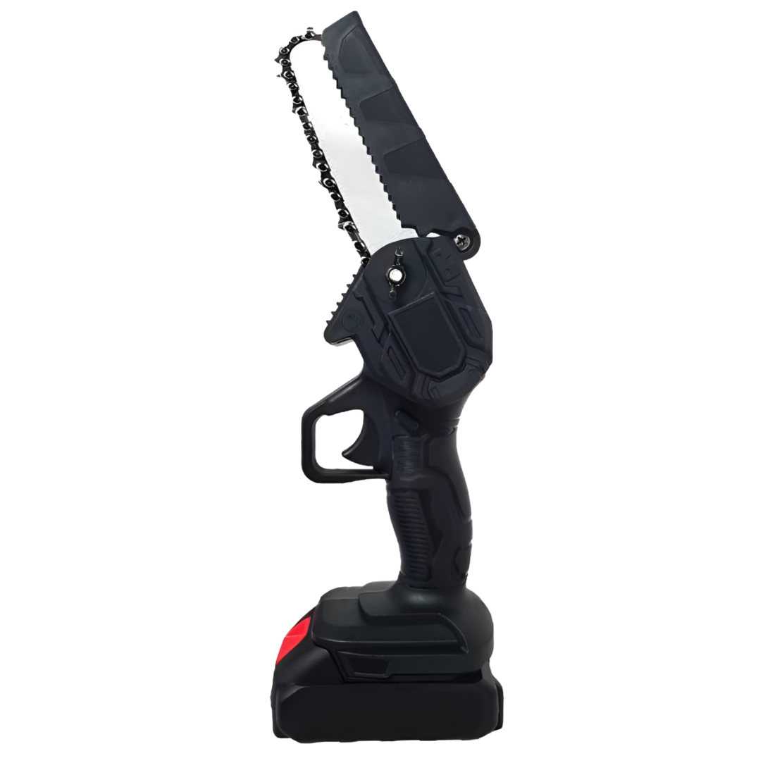 Mini Fierastrau cu Lant, 6 Inch, 1100 W, 2 baterii, 2 lanturi, Cutie de Instrumente Portabila, Negru, 48 V, Neo™