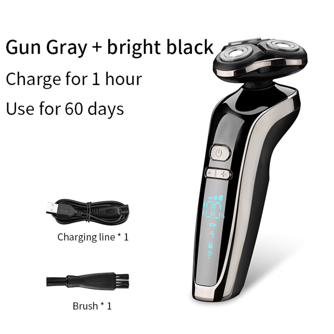 Aparat de ras electric 7 Capete, cu maner lung, Neo™ Blade 3D Samurai®, functie de trimmer, multifunctional, fara fir, incarcare USB, rezistent la apa, 3 lame independente, usor de curatat, sistem 7 in 1, Black-Silver