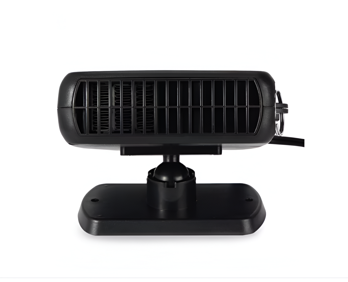 Aeroterma Auto 200W pentru Alimentare la Priza Auto 12V - Functie de Aer Calde si Rece, Culoare Negru, Buton On/Off, MKT™