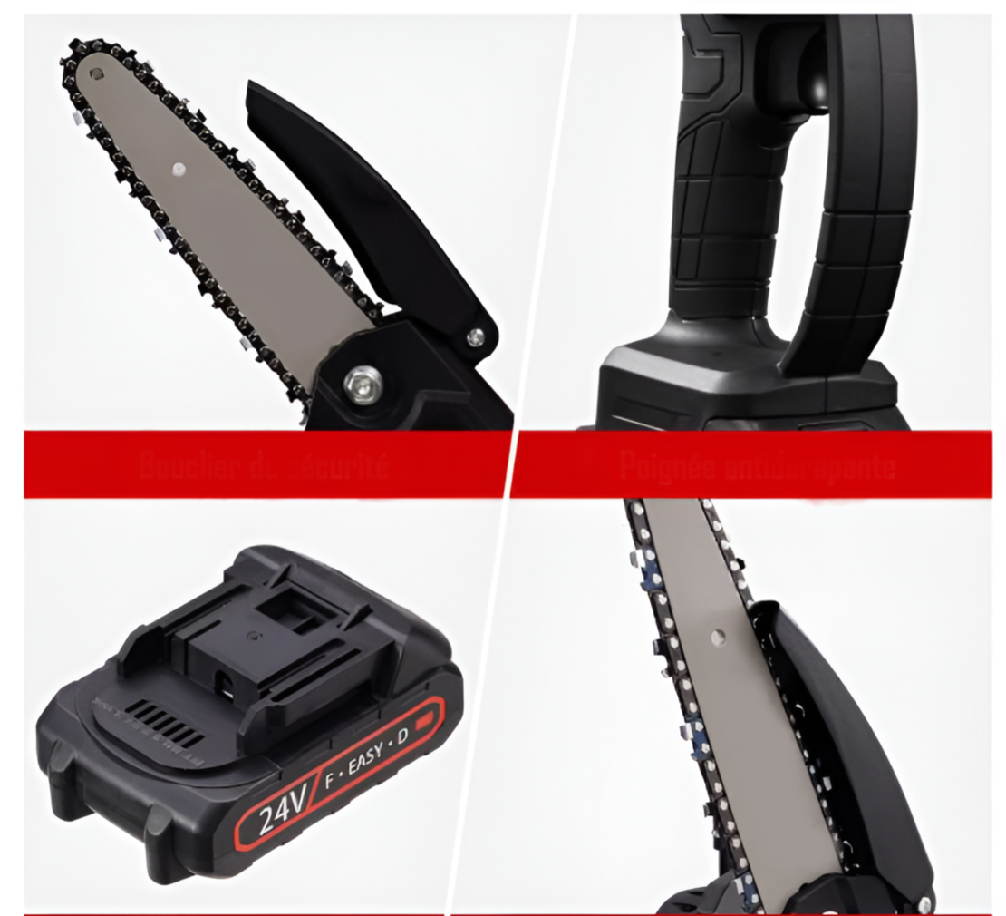 Mini Fierastrau cu Lant, 6 Inch, 1100 W, Negru, 48 V, Neo™