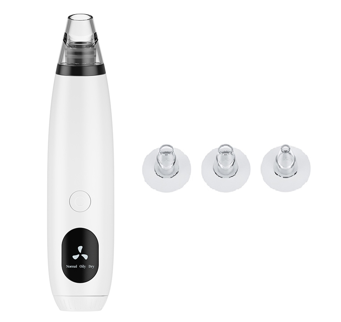 Aparat indepartat puncte negre, Neo™ Premium, cu vacuum, 3 capete, Puteri ajustabile, Ingrijire faciala, Curatare faciala, Acnee, cu Baterii, Alb