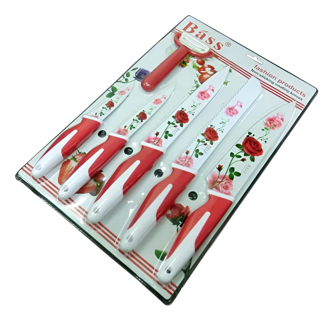 Set de Bucatarie NEO™ Format din 5 Cutite si Razatoare, Model Floral