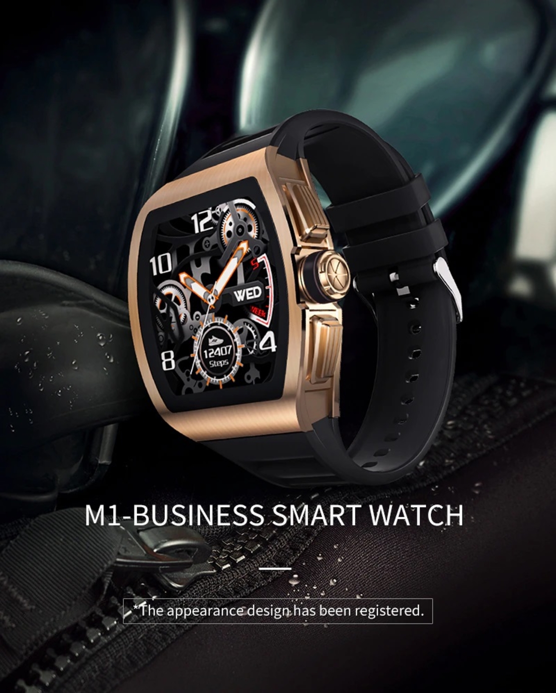 Ceas Smartwatch Neo™ Smart Wear Premium, Auriu, Display IPS, Calorii, Puls, Tensiune Arteriala, Saturatie Oxigen Din Sange, Impermeabil