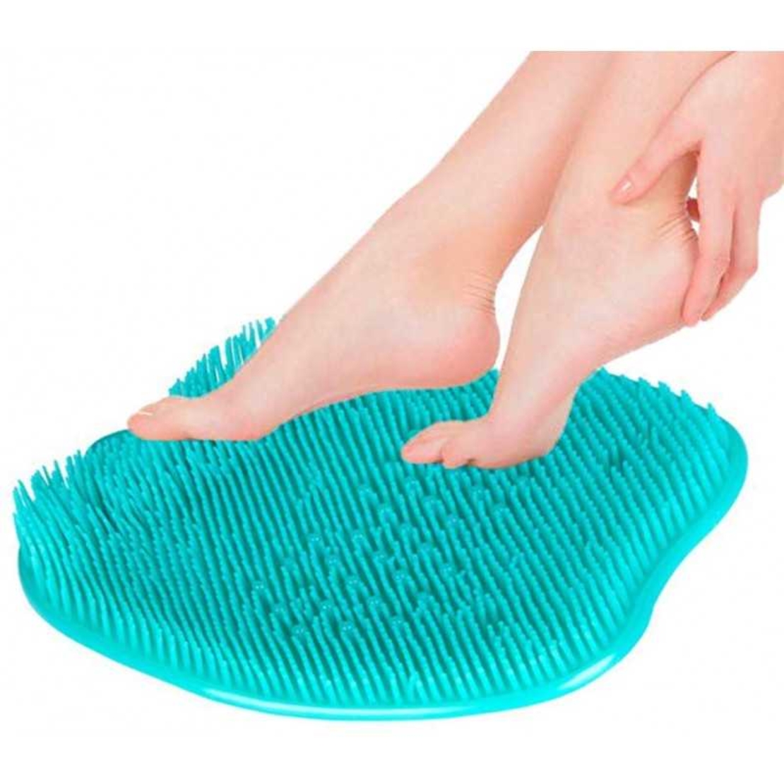 Covoras pentru baie sau dus, 2 in 1 din silicon pentru masaj, antiaderent, functie Masaj Picioare, Curatare spate, Neo™ Bath®, 30 x 30, Verde