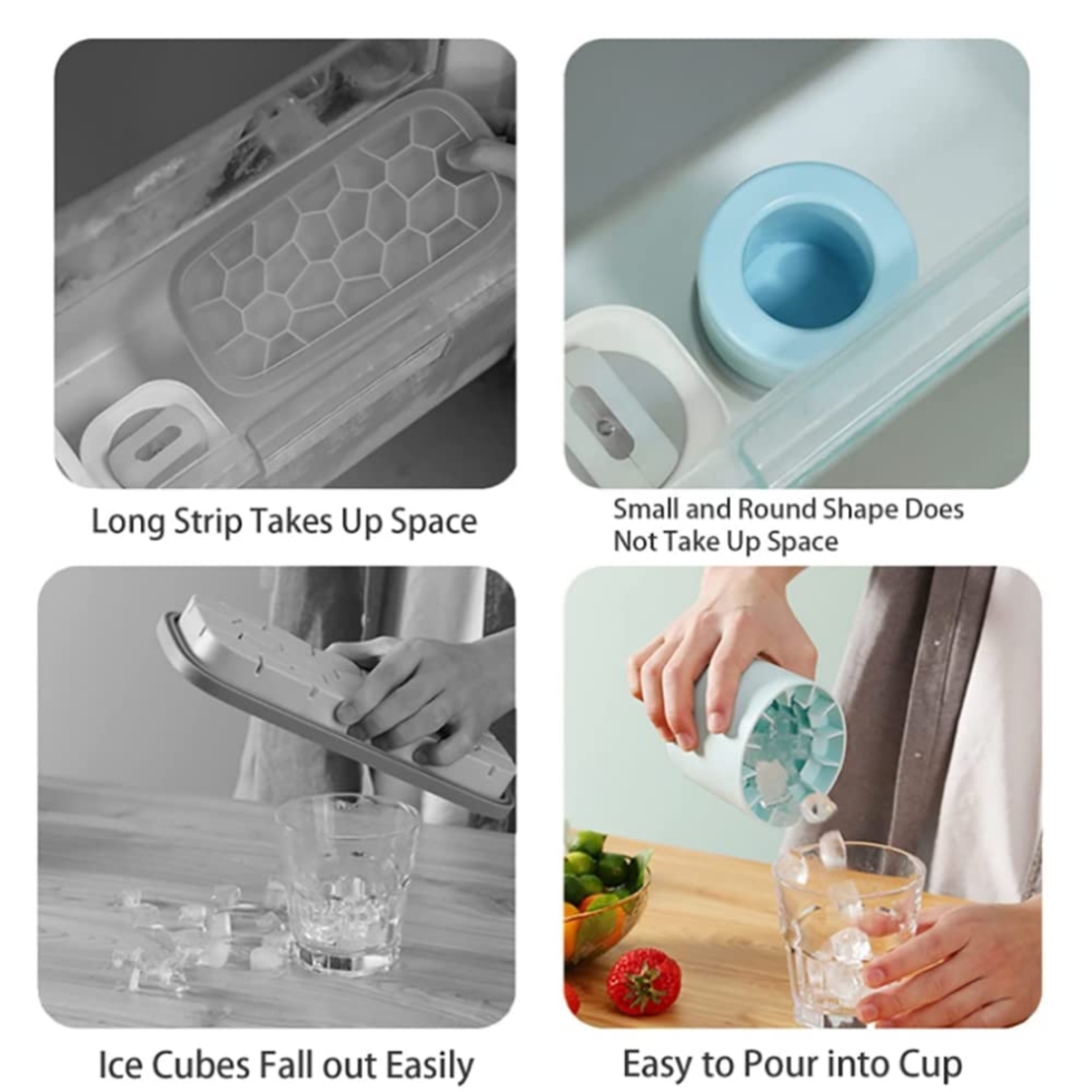 Forma Gheata Pentru Racirea Bauturilor, Neo™ Ice-Ice-Baby®, din Silicon Fara BPA, fara Capac, Cuburi Gheata, Verde