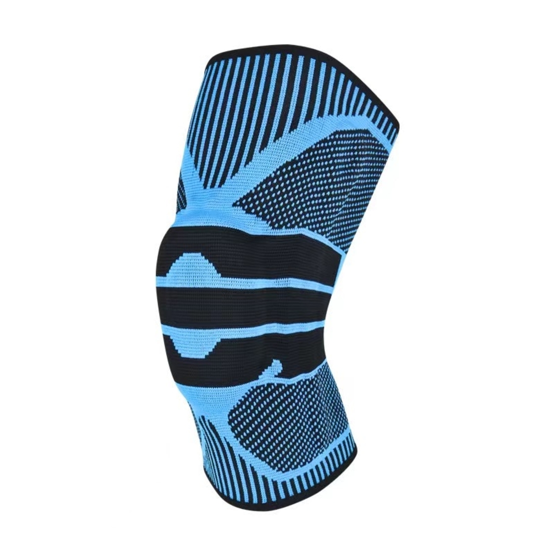 Genunchiera Profesionala Y, Neo™ Sport Professional®, pentru Genunchi si Activitati Sportive, din Material Respirabil, cu Arcuri Metalice, Pernita Silicon usor de folosit, Albastru/Negru