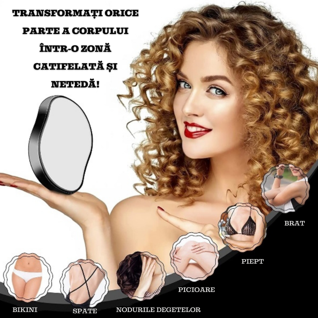 Epilator cu Cristale, Prin Frecare, Fara Durere, Intretinere Usoara, Reutilizabil, Portabil, Negru