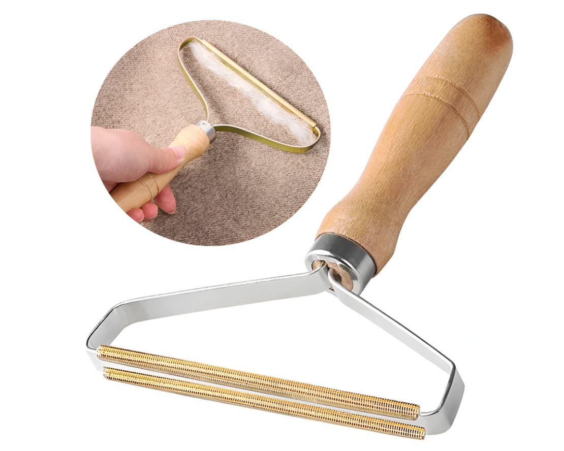 Perie de Indepartat Scame NEO™, Tip Rola, Maner de Lemn, 13.5 x 17.5 cm