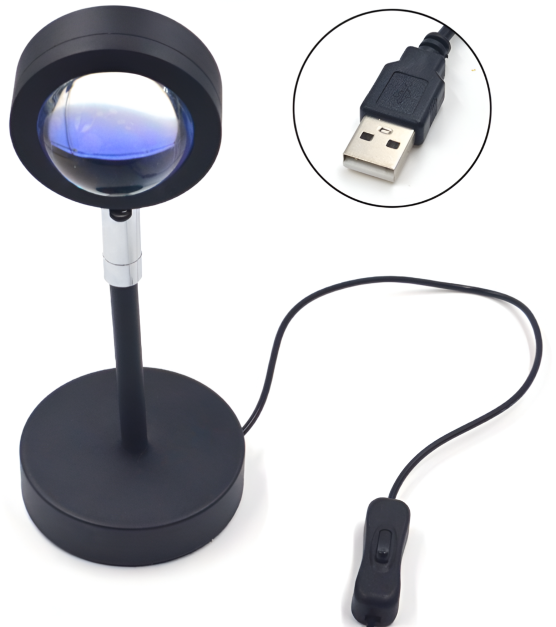 Lampa de Veghe Neo™ cu proiector led, Sunset Light, Reglabila pe inaltime, Rotatie 360 grade, lumina ambientala pentru atmosfera placuta