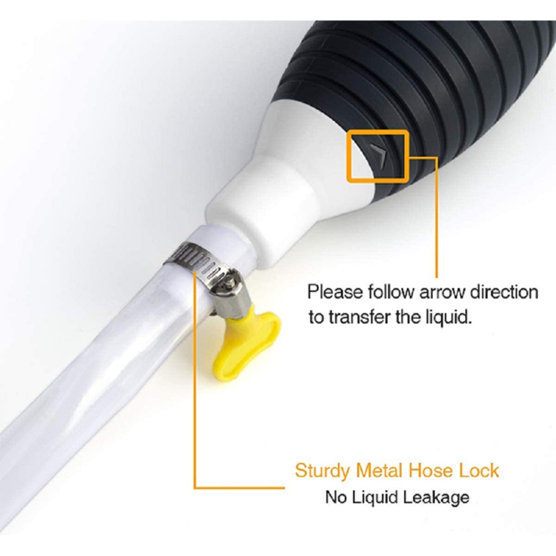 Pompa manuala pentru transfer lichide, furtun 1.5m, cleme prindere, RIF REFCO ®