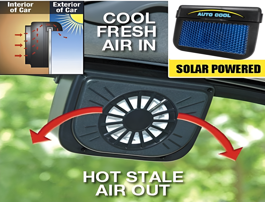 Mini Ventilator Auto NEO™, cu Incarcare Solara