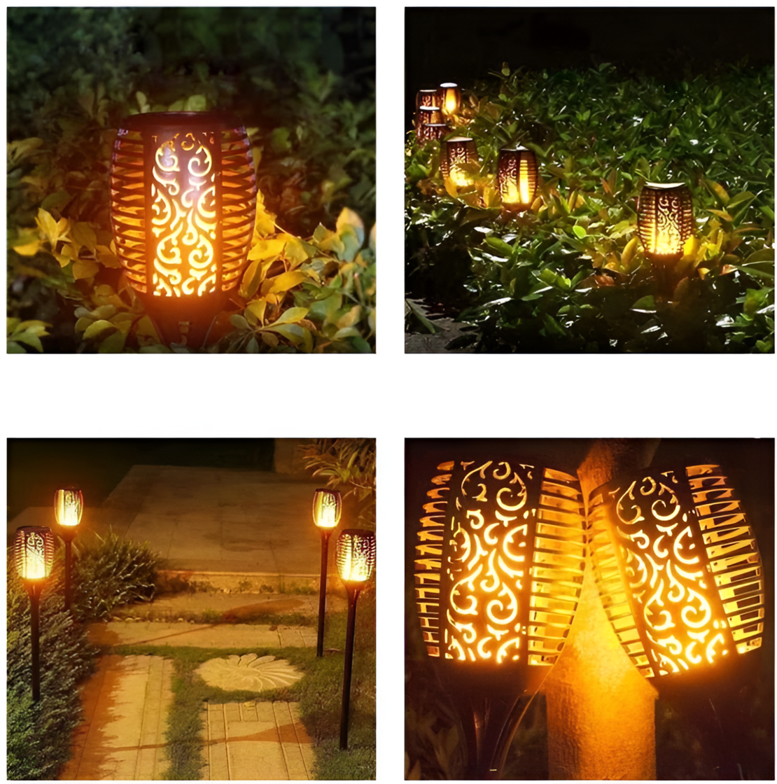 Lampa Solara pentru Gradina, Tip Faclie, Lumina Calda, ABS, 12 LED, 3.7V, 7x51 cm, Neo™