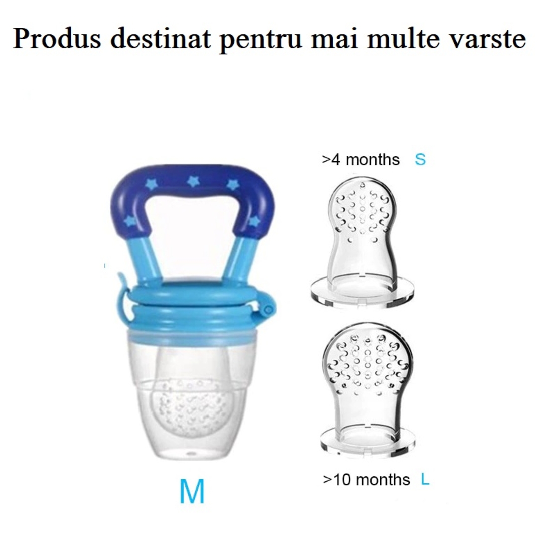 Suzeta cu compartiment pentru fructe si alte alimente fara BPA culoare albastru