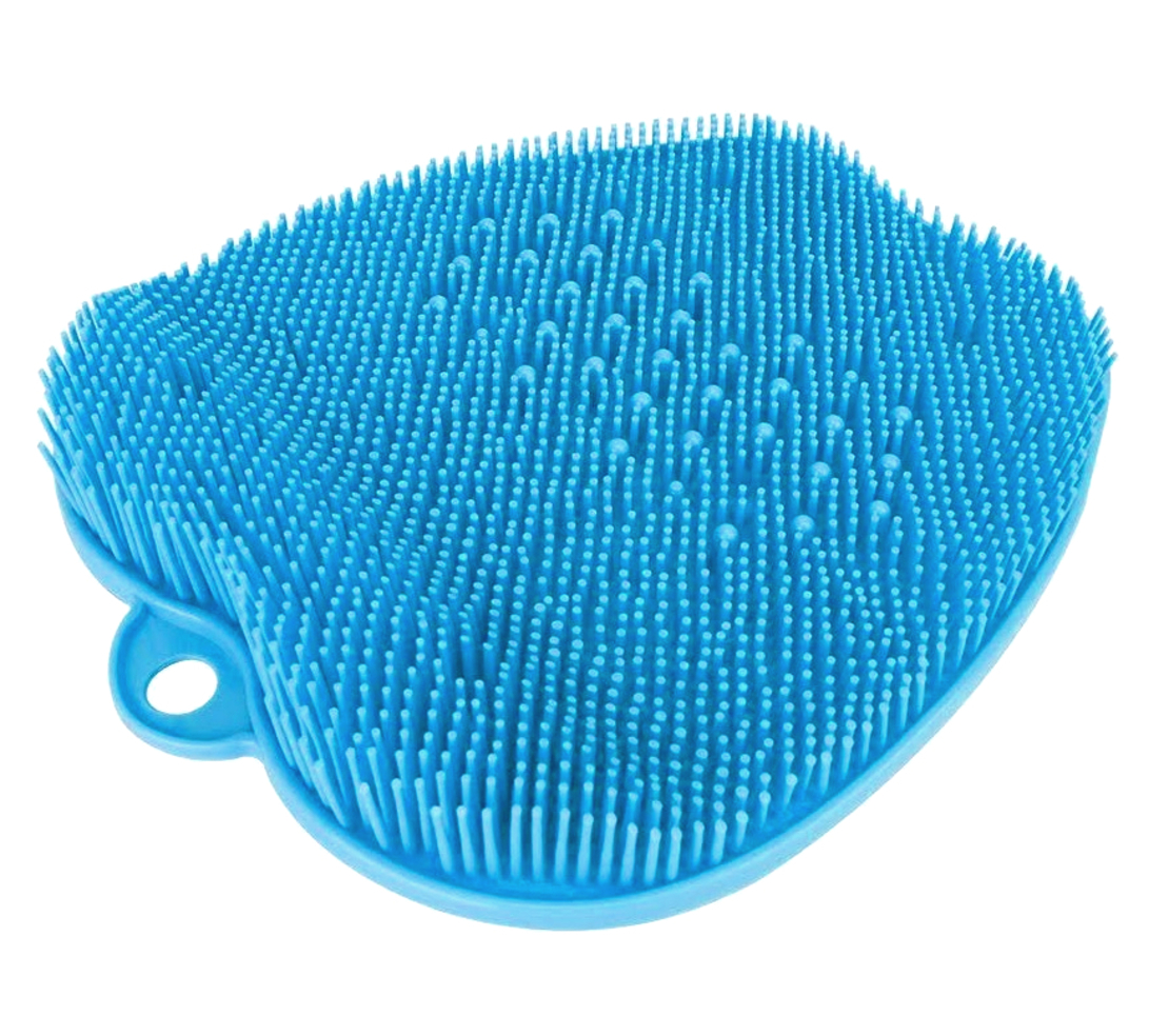 Covoras pentru baie sau dus, 2 in 1 din silicon pentru masaj, antiaderent, functie Masaj Picioare, Curatare spate, Neo™ Bath®, 30 x 30, Blue