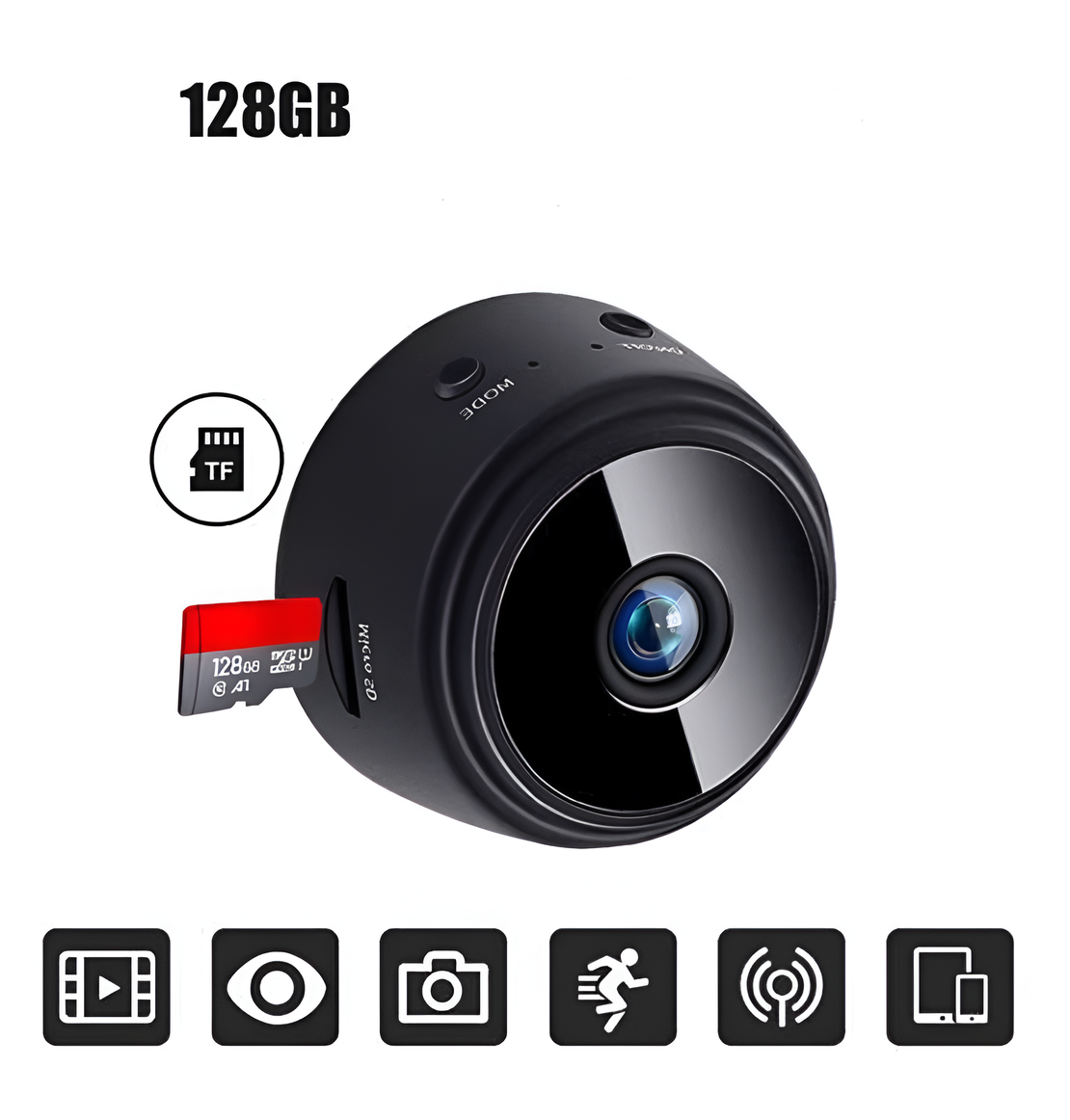 Mini Camera Wifi Full HD 1080p Suport Card 128gb, Vizualizare Live pe Telefon, Neo™