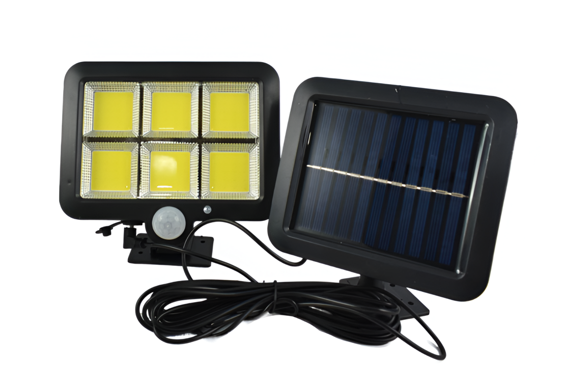 Lampa Solara cu Senzor de Miscare si Panou Detasabil, Negru, Compacta, Rezistenta la Apa, Neo™