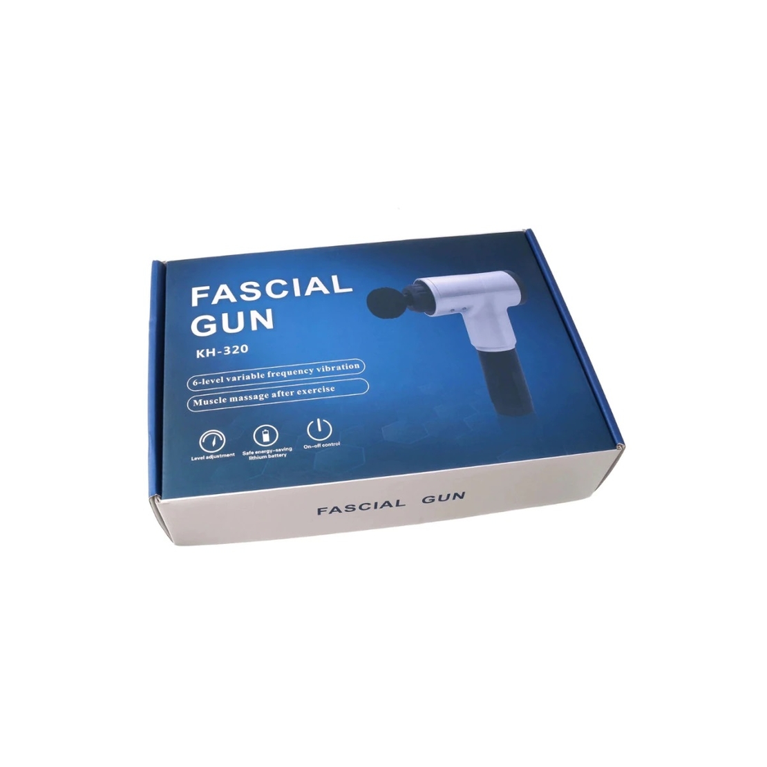 Aparat de Masaj Profesional, cu 4 capete interschimbabile si 6 trepte de intensitate, Neo™ Professional Gun®, pentru dureri musculare, reumatice, anticelulitic, Gri