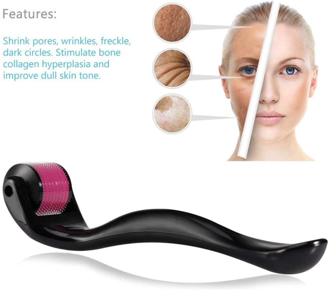 Aparat masaj facial Professional Neo™ Derma Roller Plus pentru regenerarea pielii si reducerea ridurilor si cicatricilor, 540 ace din titan