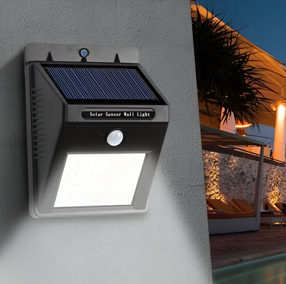 Lampa Solara de Perete, cu Senzor de Miscare si Lumina, 30 LED-uri, Neo™