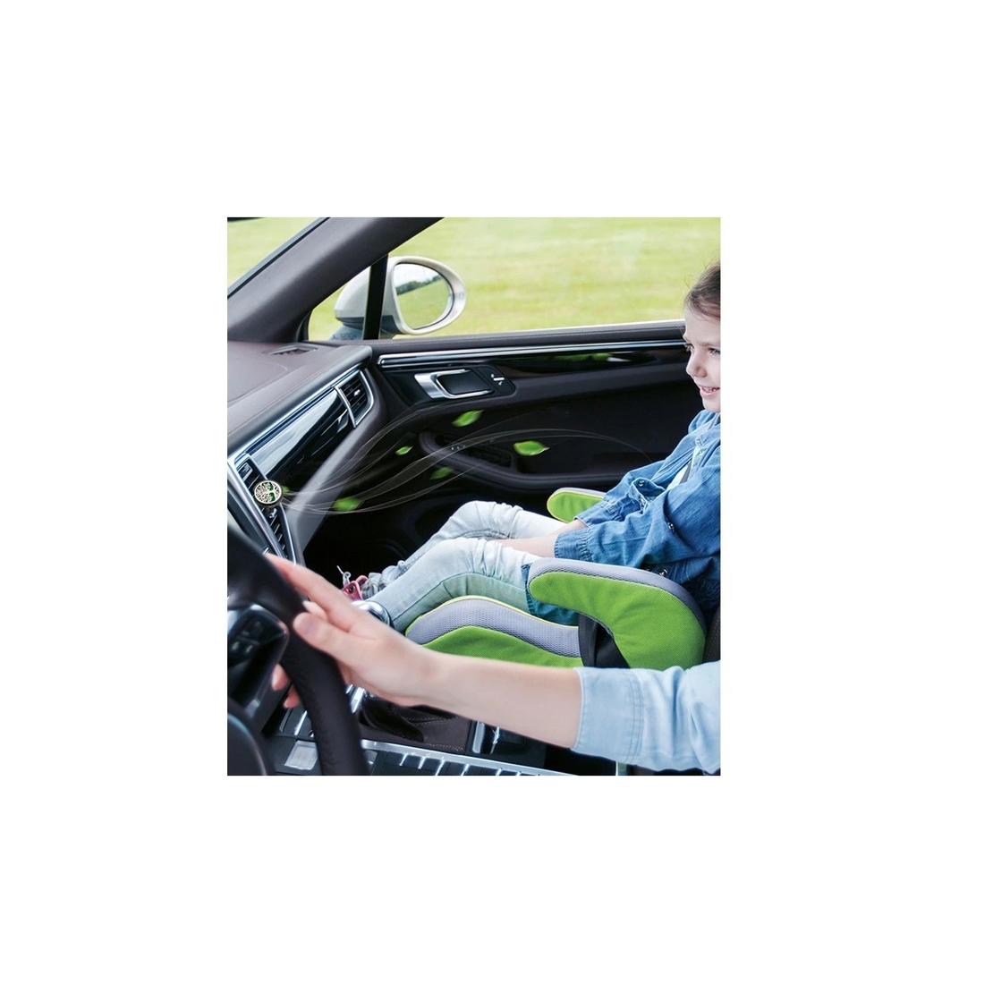 Difuzor auto aromaterapie Neo™ Aroma®, pentru uleiuri esentiale, Tree of Life, 1 pad burete inclus, argintiu / negru