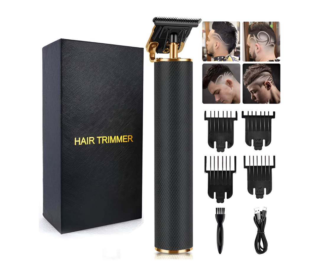 Masina de Tuns Profesionala pentru Barba si Contur, Fara Fir, Cu Lame din Otel Inoxidabil si Incarcare USB, Setari de 1.5mm, 3mm, 6mm si 9mm, Neagra, Neo™