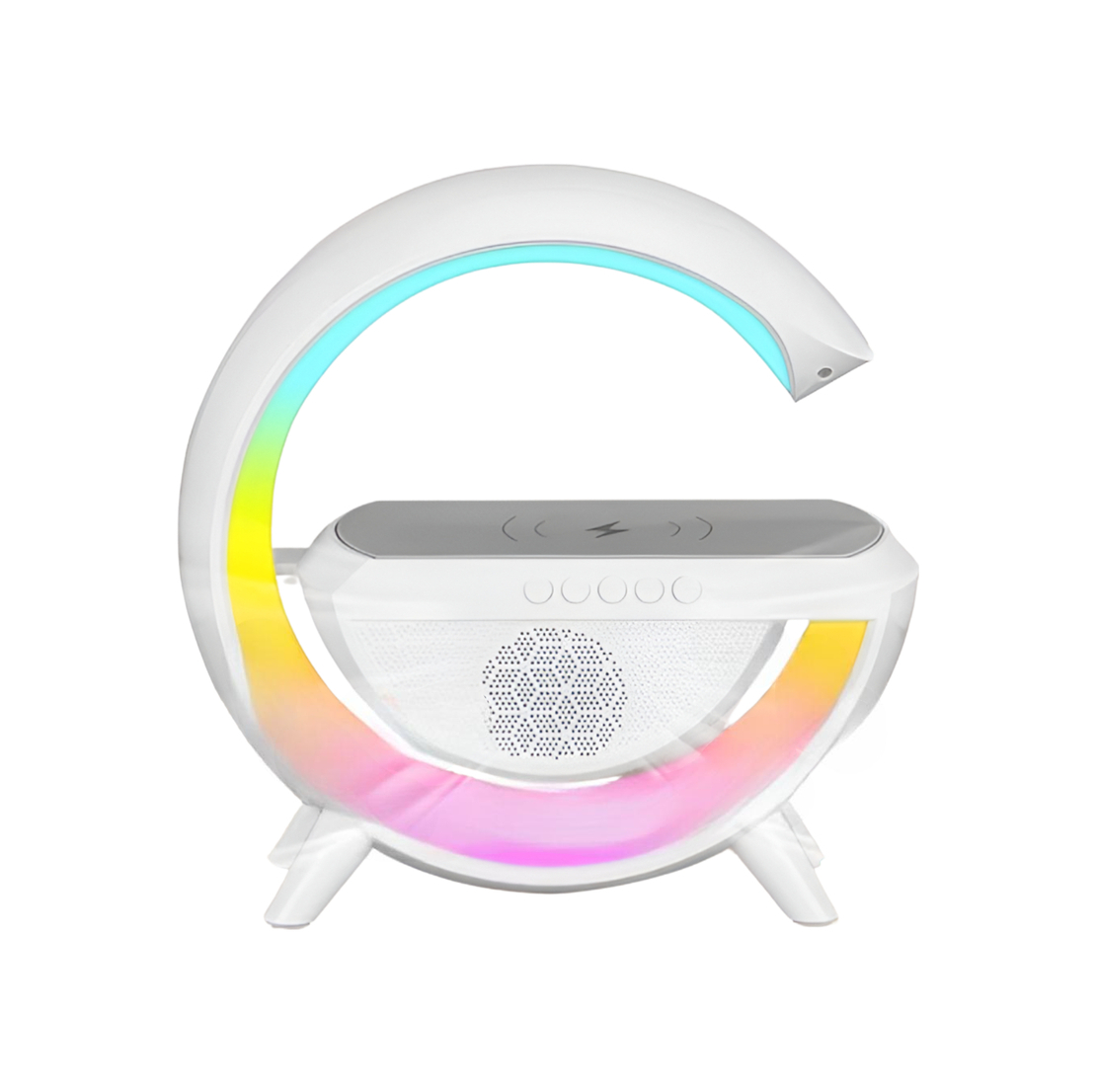 Lampa 3 in 1 RGB Neo™, Fast Charging Wireless, Speaker, Bluetooth, Lumini Ambientale, Alba