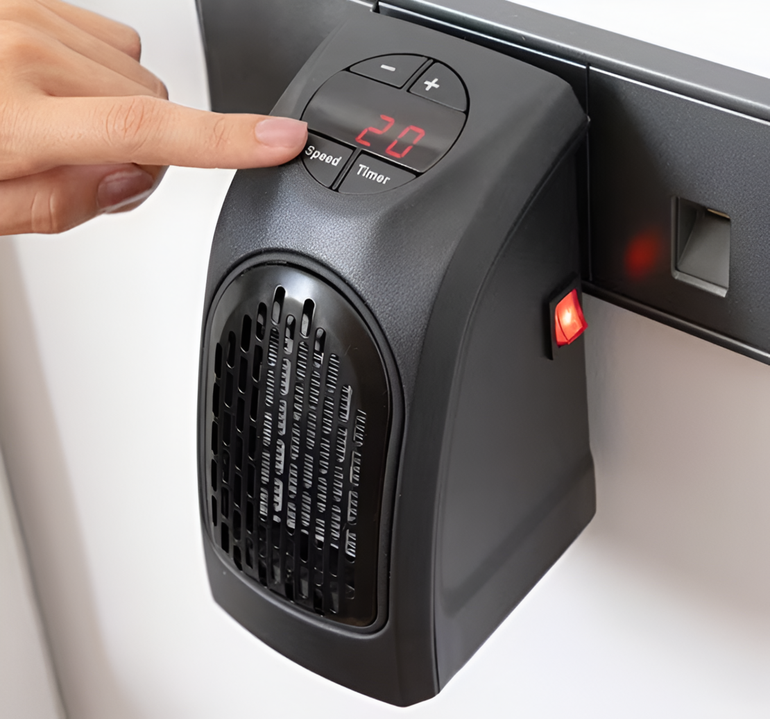 Radiator Termoceramic NEO™ de Priza - Putere de 400W, Termostat si Display LED, 2 Viteze, Culoare Neagra