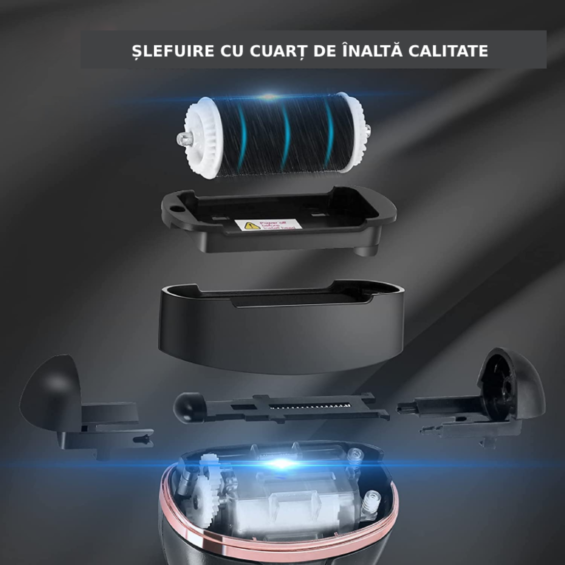 Pila electrica cu afisaj digital pentru picioare, cu lanterna, cu kit profesional 22 in 1, reincarcabila USB, rezistent la apa, aparat electric pentru indepartarea calusuri cu 3 capete role 2 viteze