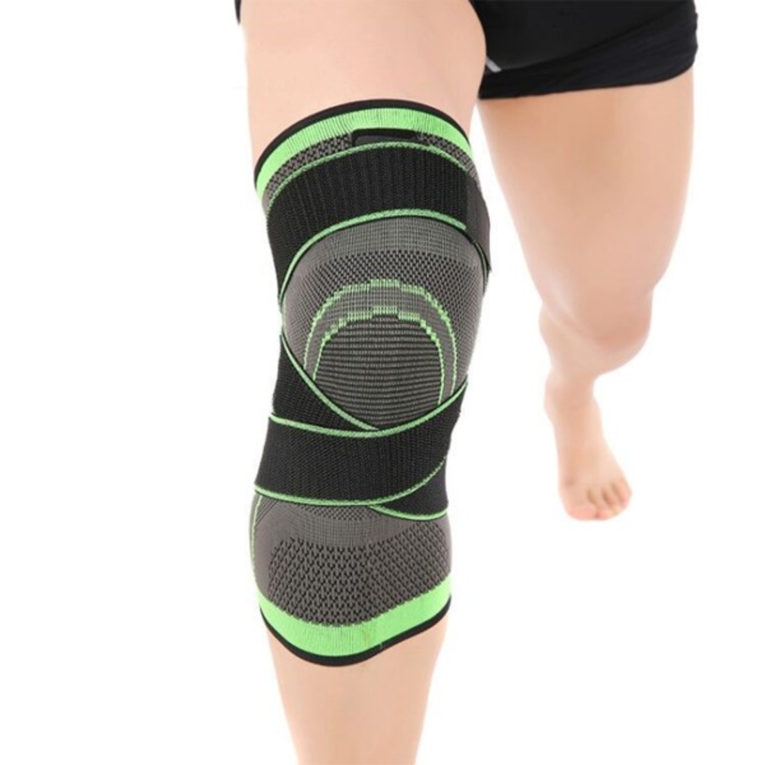 Aparatoare Neo™ pentru genunchi, Negru/Verde, Marime L, Textil si Nylon