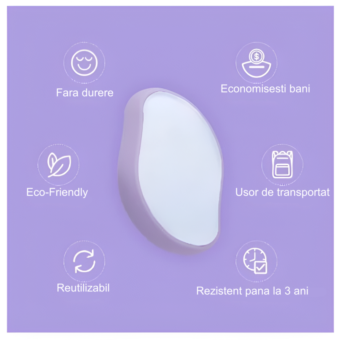 Epilator cu Cristale, pentru Epilarea de Lunga Durata, Mov, Neo™