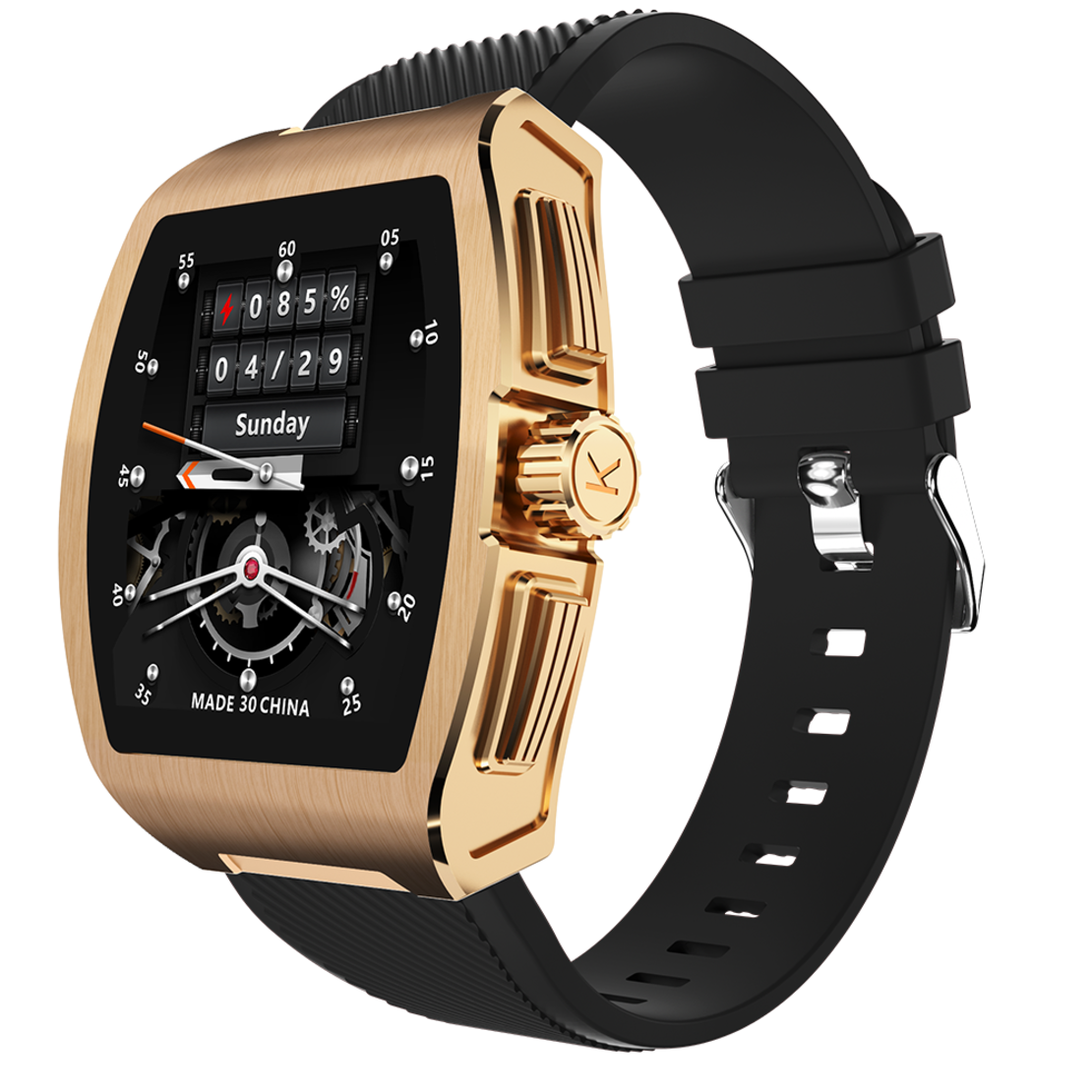 Ceas Smartwatch Neo™ Smart Wear Premium, Auriu, Display IPS, Calorii, Puls, Tensiune Arteriala, Saturatie Oxigen Din Sange, Impermeabil