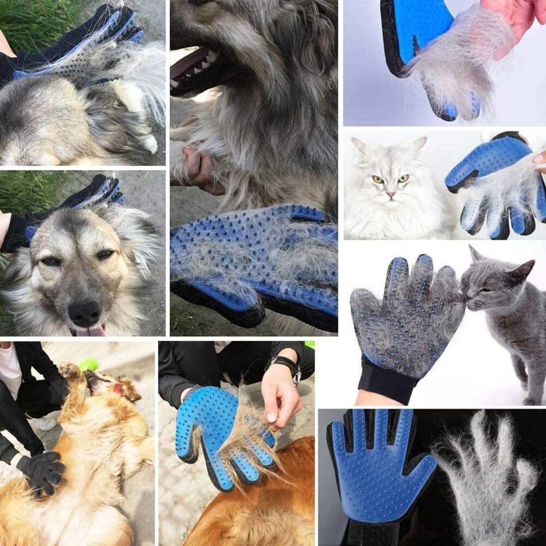 Manusa Perie de ingrijire si curatare caini, pisici si alte animale de companie, Neo™ Petty-Right®, Albastru cu negru