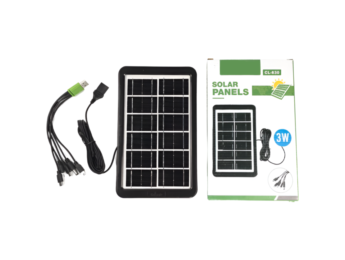 Panou Solar Portabil 3W, 6V, IP67, Negru, Neo™