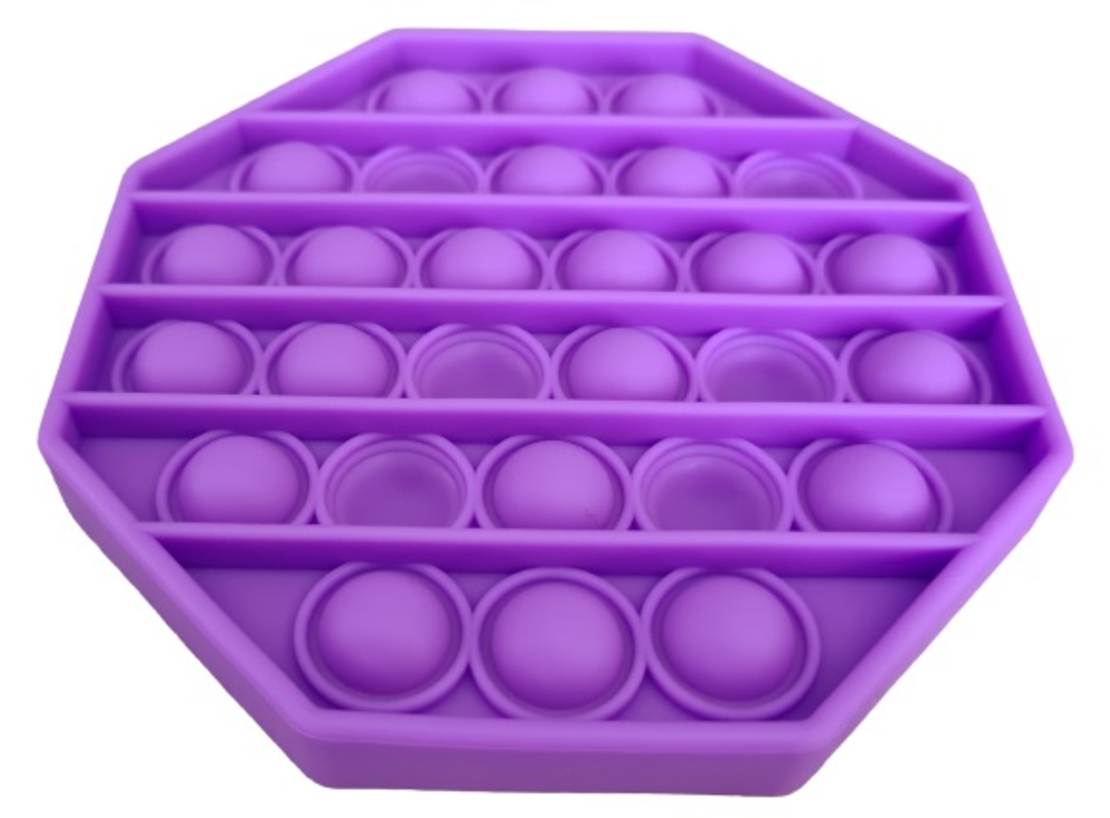 Jucarie antistres din silicon, Push Pop Bubble, Pop It, Neo Toy, forma hexagon, Mov, 12x12x1.5cm