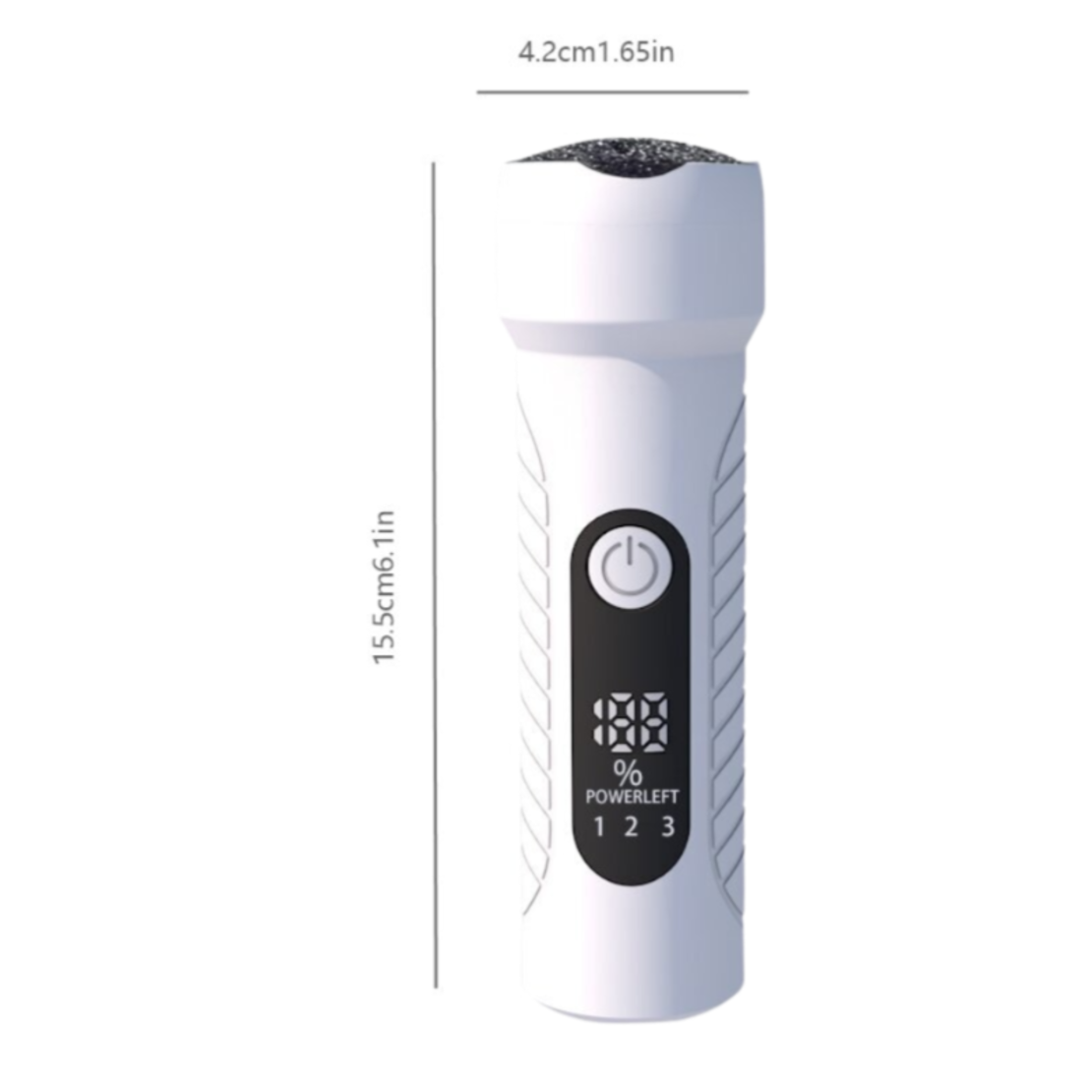 Aparat Profesional pentru indepartare bataturi Calus Lantern Neo™, cu aspirator, inlatura si pielea uscata, display digital, LED, incarcare USB, 2 capete, 2 moduri, 4400 rpm, Alb