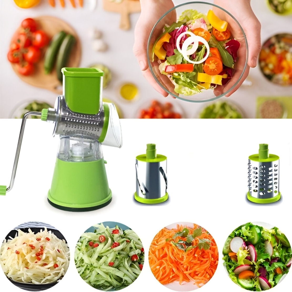 Razatoare Manuala Neo™ Pentru Fructe Si Legume, Material Inox, Verde