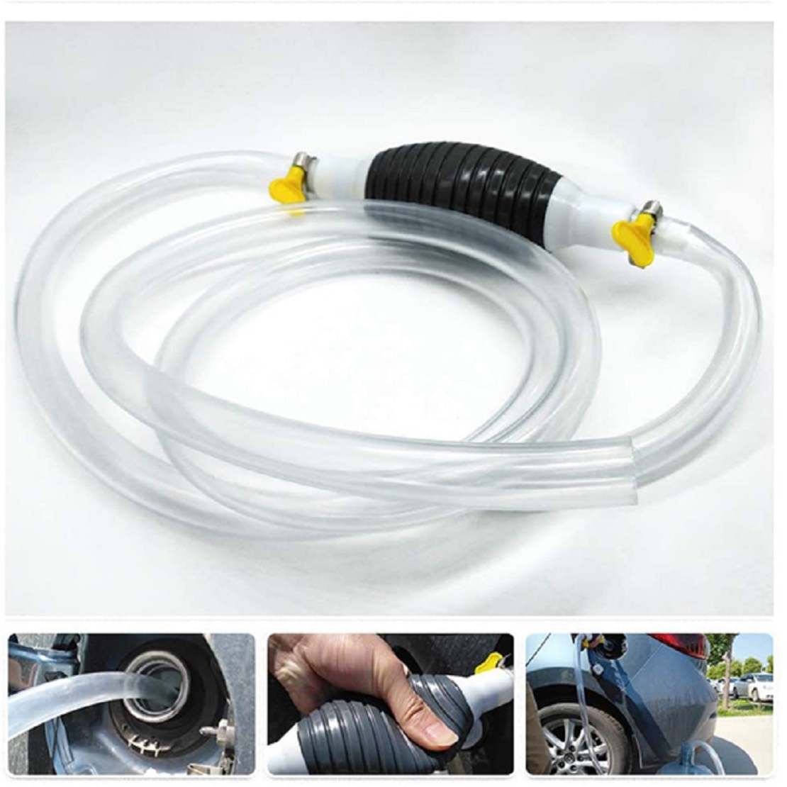 Pompa manuala pentru transfer lichide, furtun 1.5m, cleme prindere, RIF REFCO ®