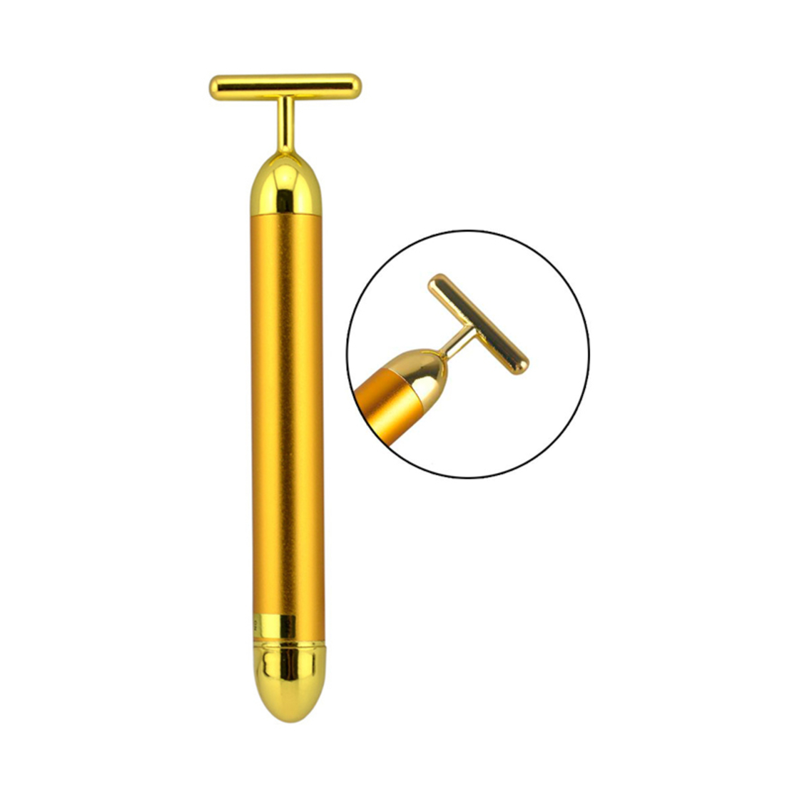 Set Aparat Masaj Facial Profesional Neo™ Beauty Energy T Shape Bar si Aparat Masaj Facial Profesional, Neo™ Beauty Energy 3D Shape, 24K Gold, Efect de Lifting Facial si Revitalizare a Tenului, Anti-Rid