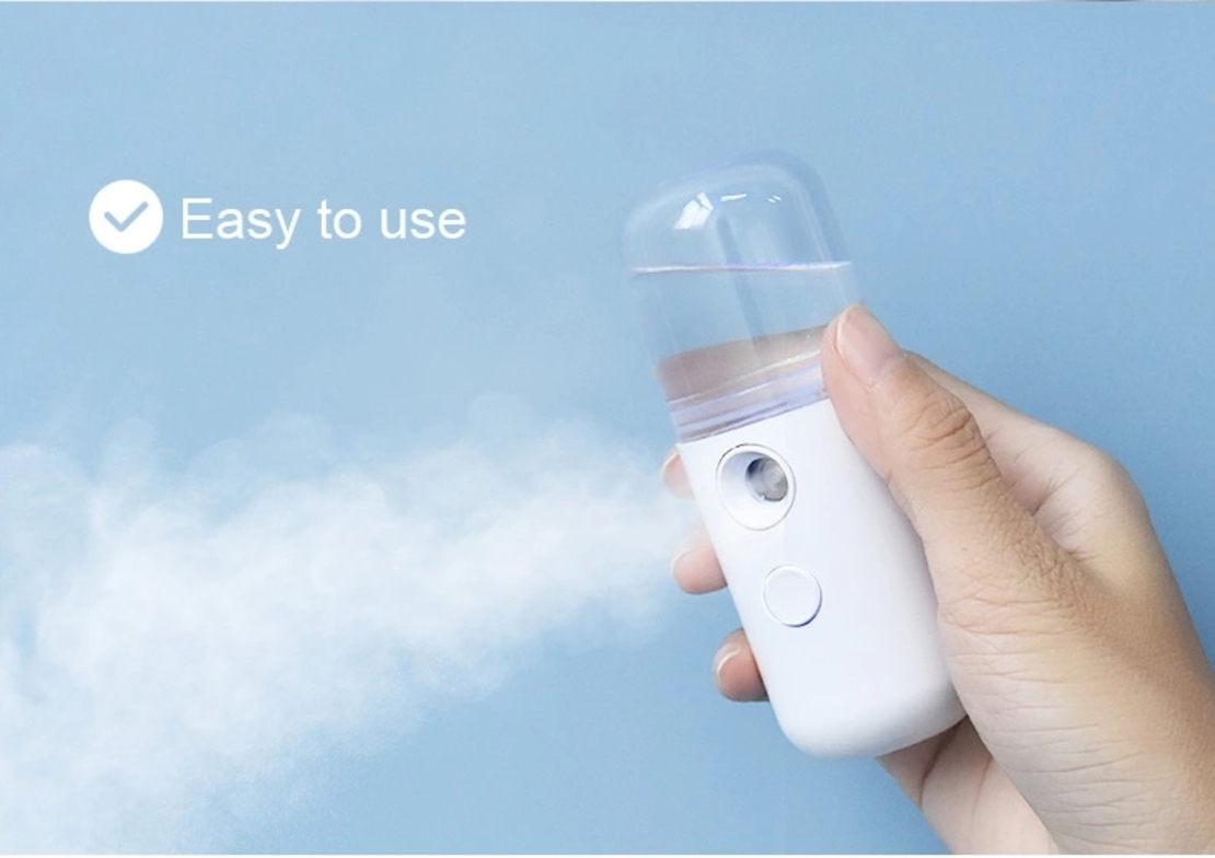 Spray Hidratare Faciala,Nano Ⅱ®,Igienizare, Curatare Ten, Abur Rece, Incarcare USB,30 ml, Alb