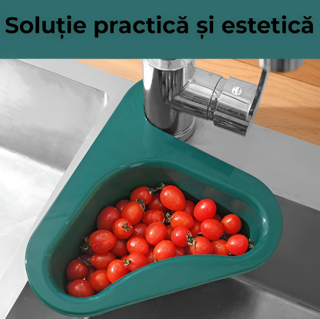 Cosulet de Scurgere Neo™ pentru Chiuveta, Forma de Lebada, Prindere de Baterie, Verde