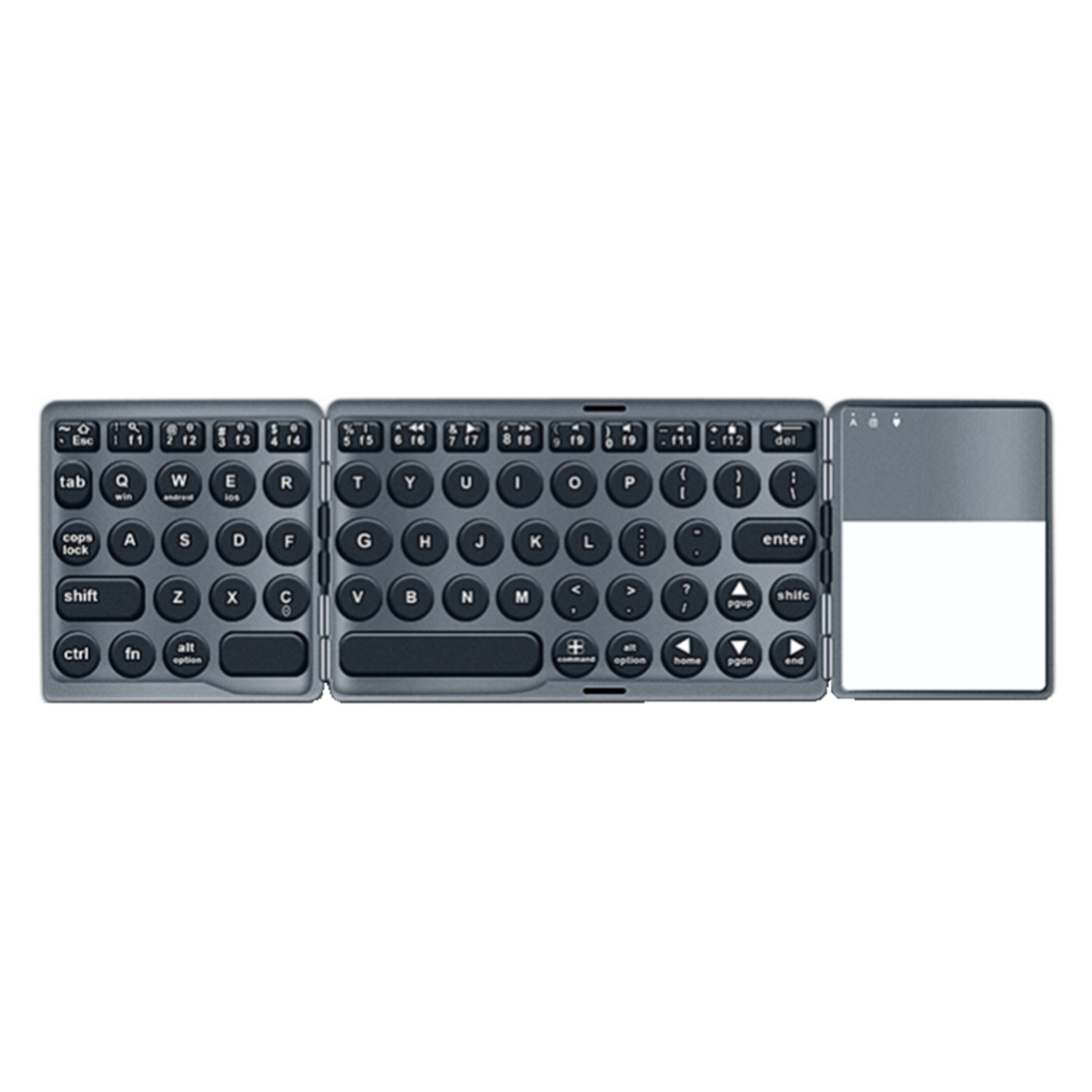 Tastatura Portabila cu Touchpad Pliabil Triplu Bluetooth fara fir Pentru Android/iOS/Windows, Argintiu