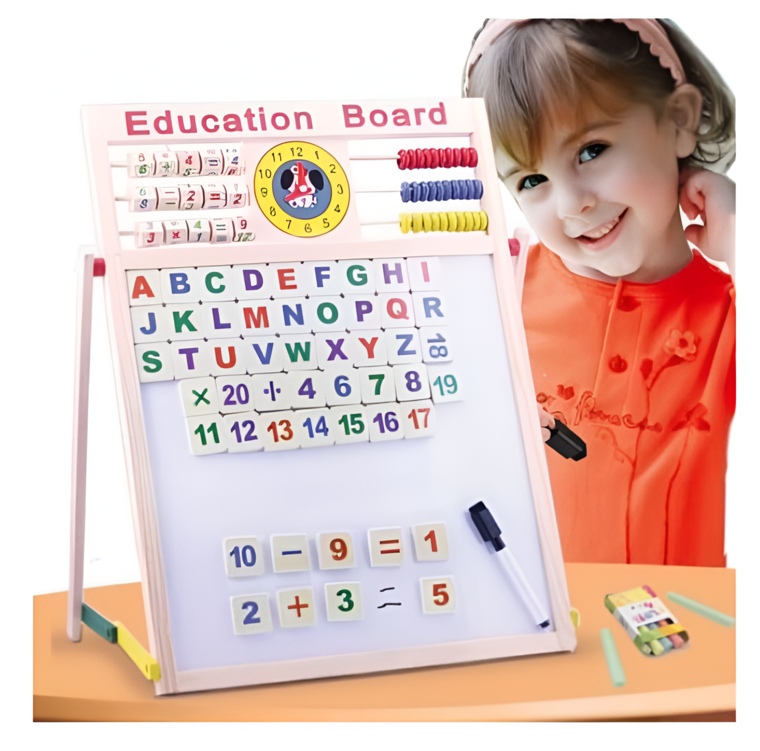 Tabla De Scris Neo™, Magnetica multifunctionala + Alfabet 65 x 50 cm