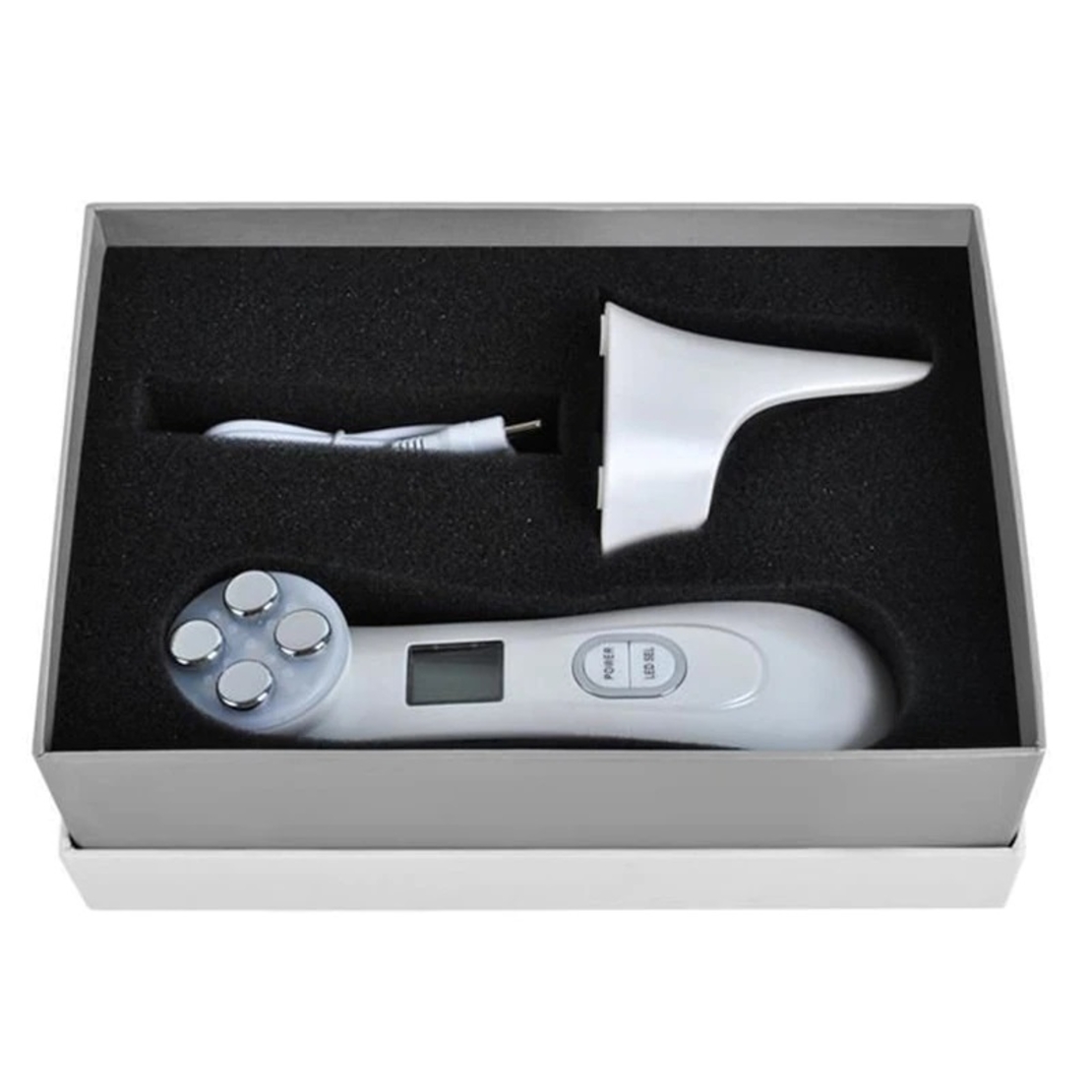 Aparat Profesional ingrijire faciala Rejuvenare cu Fotoni 5 in 1 Neo™ Photon, intinerire piele, efect anti-rid, tratament Electroporare, RF lumina LED, inchide porii, elimina acneea, Alb