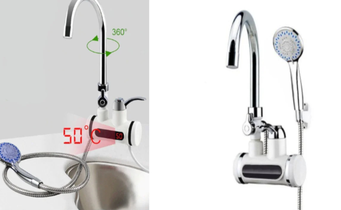 Robinet Electric Instant NEO™ cu Dus, Prindere in Chiuveta, cu Afisaj Digital, 3 KW, 2l / min