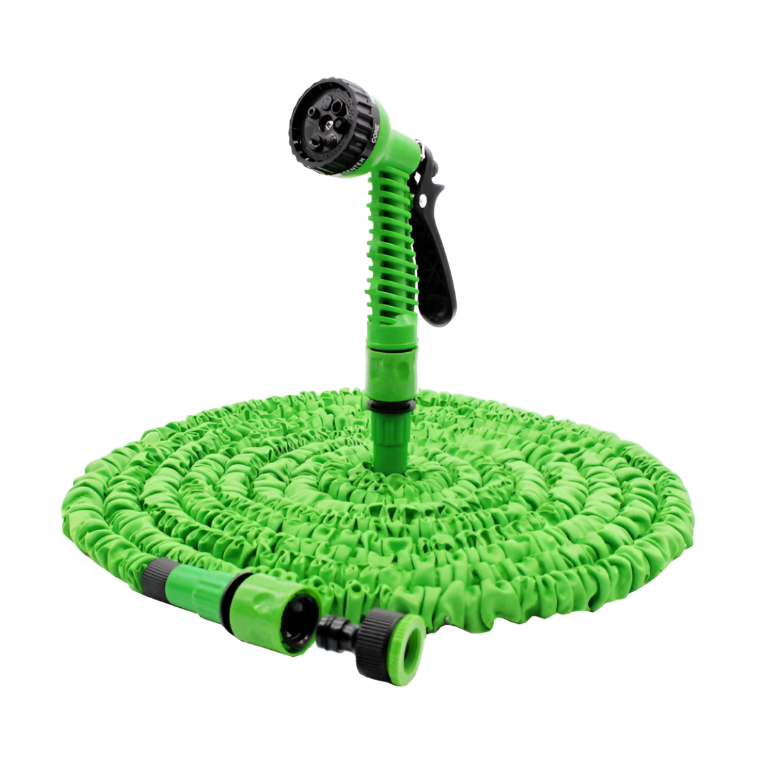 Furtun de Udat Gradina Extensibil, cu 7 Functii, cu Pistol de Udat, 60 metri, Conectori Inclusi, Verde, Neo™