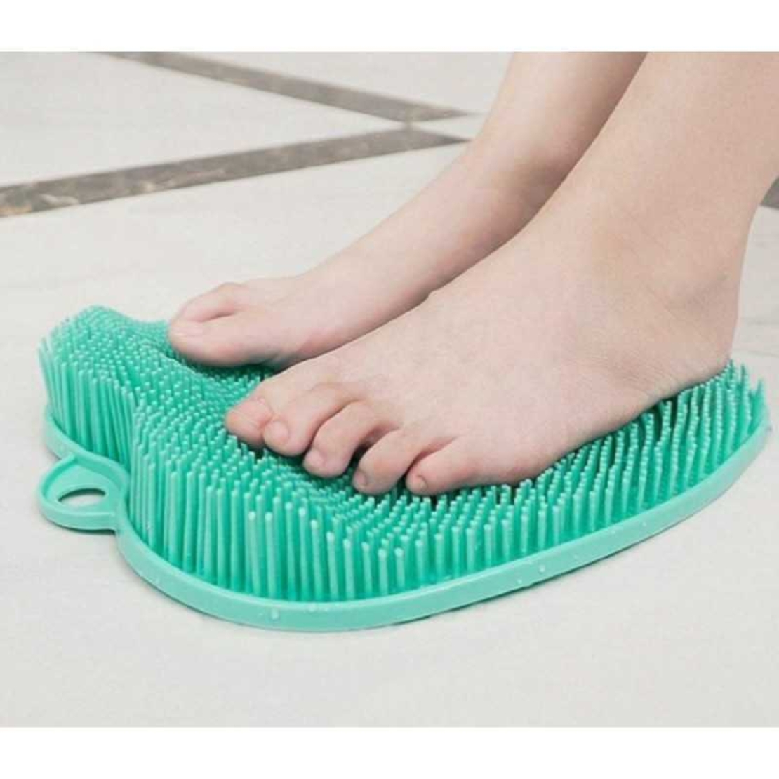 Covoras pentru baie sau dus, 2 in 1 din silicon pentru masaj, antiaderent, functie Masaj Picioare, Curatare spate, Neo™ Bath®, 30 x 30, Verde