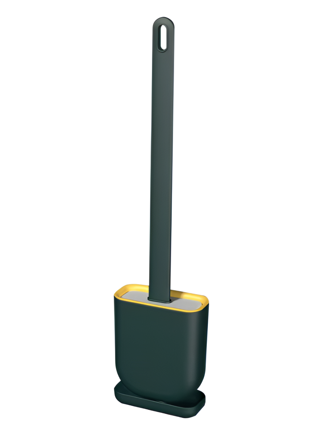 Perie de Silicon pentru Toaleta. cu Suport din Plastic, Aspect Modern, Verde, Neo™